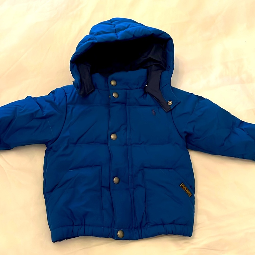 Ralph Lauren Baby Puffer Jacket w/ Removable Hood Sz 24 Months